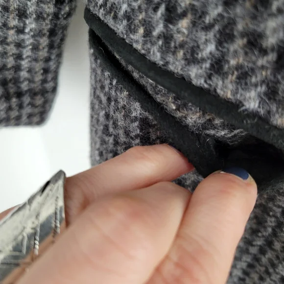 VINTAGE CASUAL CORNER Houndstooth Tweed Blazer Grey - Picture 13 of 17